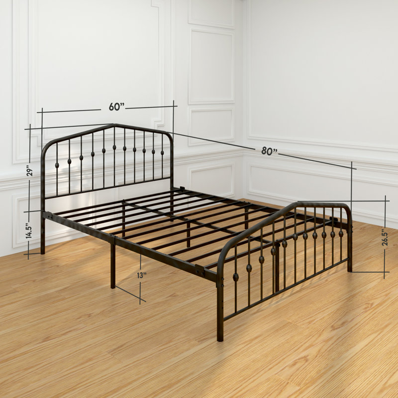 13'' Bed Frame, Queen, Black