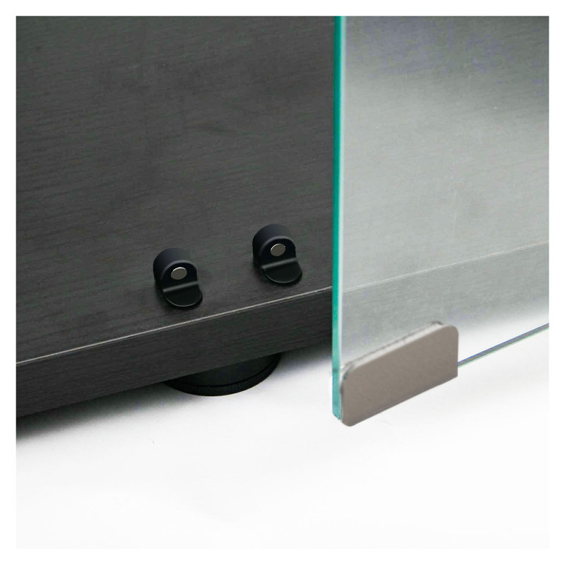Vitrine en verre trempé avec lumières DEL Bluetooth - Armoire de rangement verrouillable pour le vin, les dossiers et la décoration - Armoire de bureau moderne avec roulettes, noir