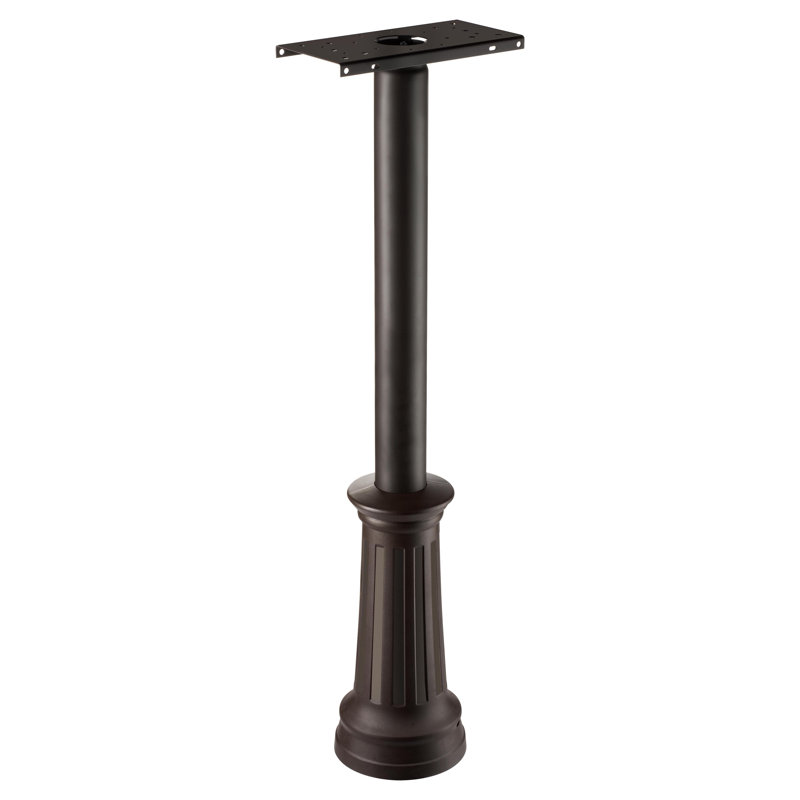 53.2'' Rubbed Bronze Powder Coated Steel Mailbox Post