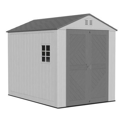 Decksplore 6 ft. W x 9 ft. D Outdoor Storage Shed with Floor, Lockable Resin Garden Tool Shed