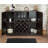 Bethena Transitional 47"L Rectangular Server with Wine Rack and Cup Holder in Espresso