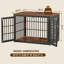 Meuble de rangement robuste pour chien de 38 pouces, table de bout décorative pour animal de compagnie, cage en bois pour chenil-115403694-101092133