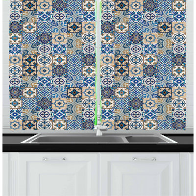 Damask Tailored Kitchen Curtain