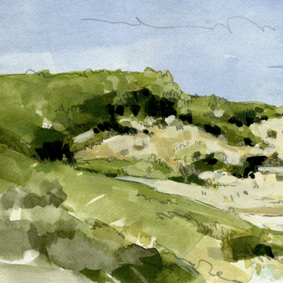 Coastal Sketch III by Emma Caroline - Wrapped Canvas Print