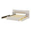 Lit plateforme tapissier avec lampes de lecture, tiroirs, lit gigogne et tablettes