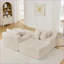 Canapés, fauteuil paresseux moderne en velours beige 2 places, sans assemblage comprimé pour le salon / la chambre à coucher | Beige | Mousse
