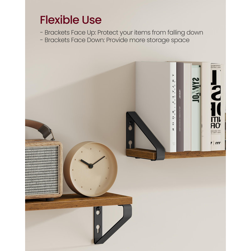 2 Piece Bracket Shelf, 11.2cm H x 60cm W x 12.7cm D