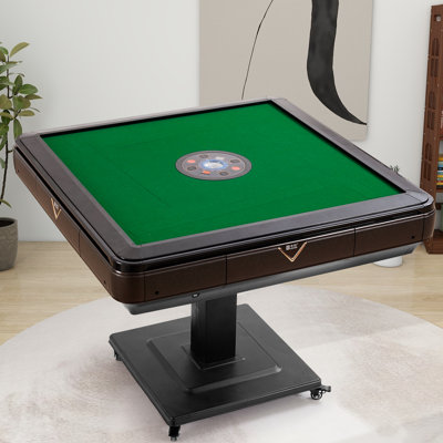 Auto Mahjong Table With Tiles, Folding 2-player American Chinese Game Table For Card And Tile Games