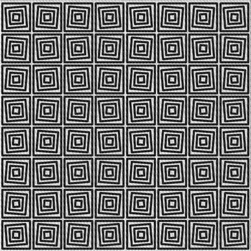 Tapis noir/blanc à motifs, Rectangle 2 pi x 5 pi
