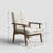 Bridgeview Linen Upholstered Accent Chair, Armchair with Solid Wood Frame-1399188381