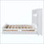 Lit en bois avec armoire, tablette et prises tout-en-un