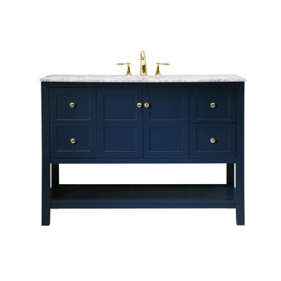  Ensemble de meuble-lavabo 48 po / Base: bleu avec plateau Carrera