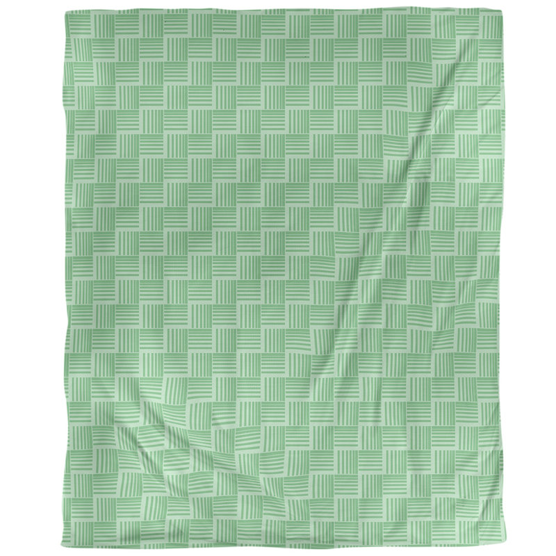 Housse de couette simple à rayures baskettressées, Housse de couette simple TG, Vert, Polyester brossé