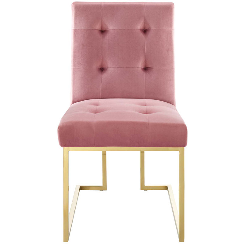 Chaise d'appoint en velours Privy, Vieux rose, 1, Gold
