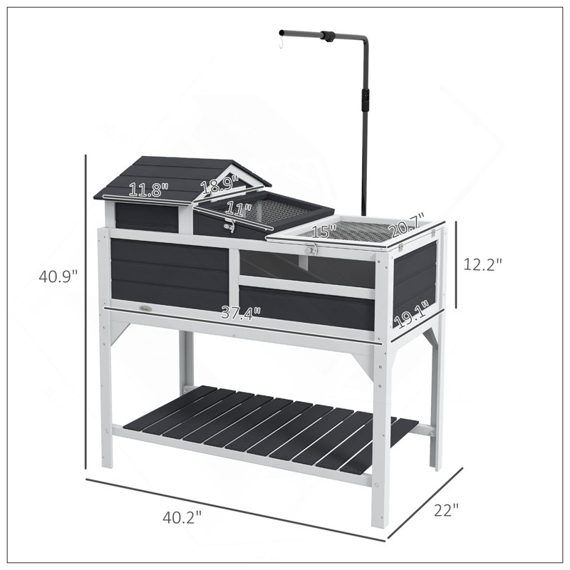 Spacious 2 Layer Tortoise Habitat With Adjustable Lamp, Removable House, And Storage Shelf For Easy Maintenance And Organization