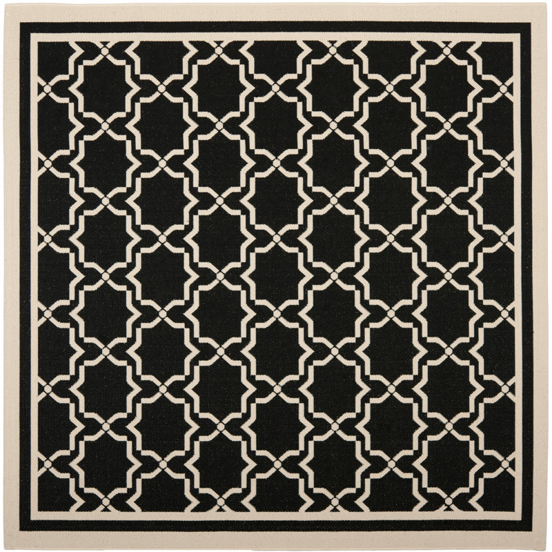 Tapis d'intérieur / extérieur à motif géométrique Dirks Performance, Carré 6 pi 7 po