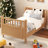 Wood Platform Bed with Rails for Kids, Low Profile Toddler Bed Frame-162509552-162509553