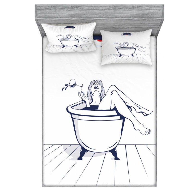 Microfiber Sheet Set, Queen Sheet Set + Fitted Sheet + 2 Pillowcases