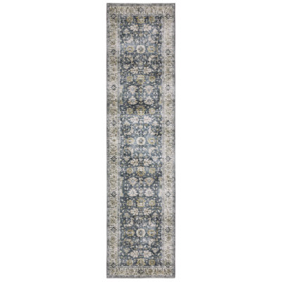 Tapis bleu / or antidérapant Stankiewicz