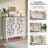 Accent Cabinet With Doors, Storage Cabinet With Solid Wood Legs And Adjustable Shelf, Sideboard Buffet For Living Room, Entryway, Dining Room, Bedroom, White-1458179440