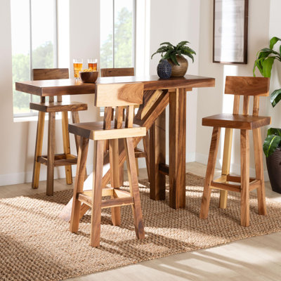 Ensemble de table de bar en bois Bali 5 pièces Bali & Pari Luli