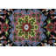 Tapis floral bleu / noir / jaune en laine noué à la main 6 pi 7 po x 9 pi 1 po Poppy-Grace