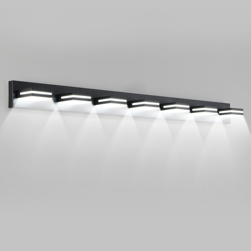 Éclairage pour meuble-lavabo moderne 7 lumières DEL, Noir, noir, noir, noir