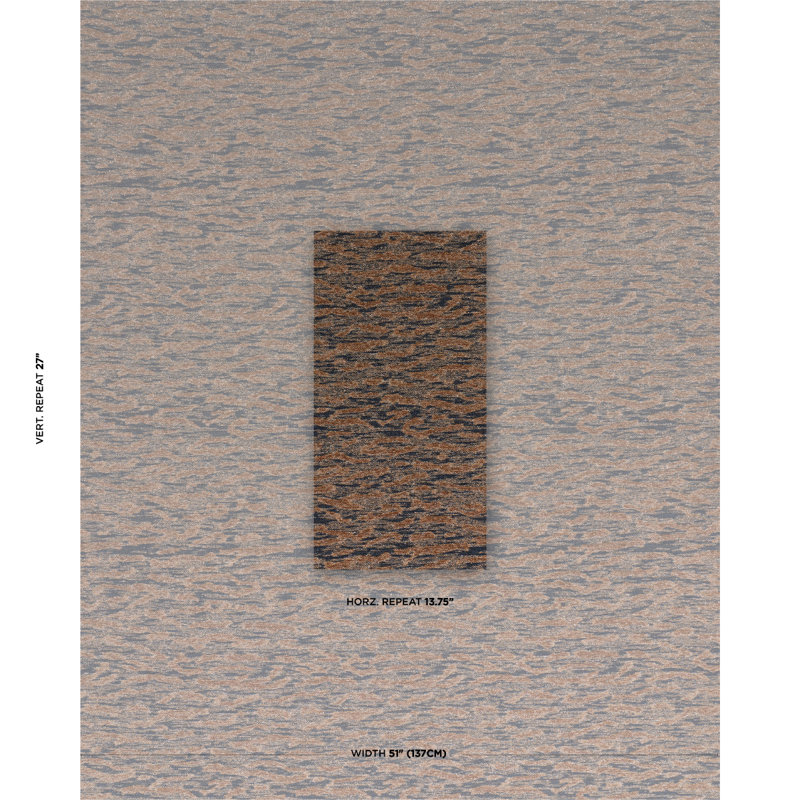 Tissu Schumacher x Patterson Flynn Altamira, Marine / Brun