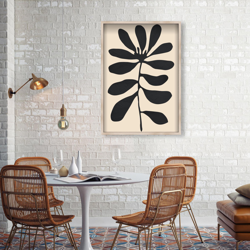Oliver Gal Fronds of Nightfall III Abstract - Luxury Shadowbox Framed Wall Art, 38" H x 26" W, Cream