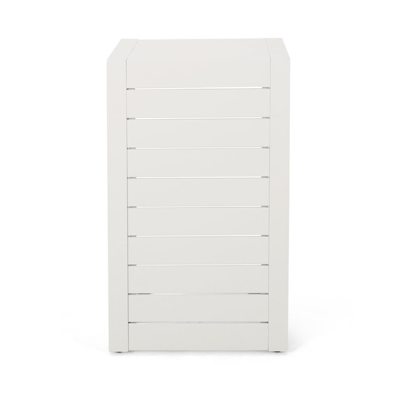 Burnam Outdoor Metal Chaise Lounge Set with Table, White