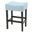Set of 2, 26.75" Backless Leather Counter Height Barstool, Light Blue