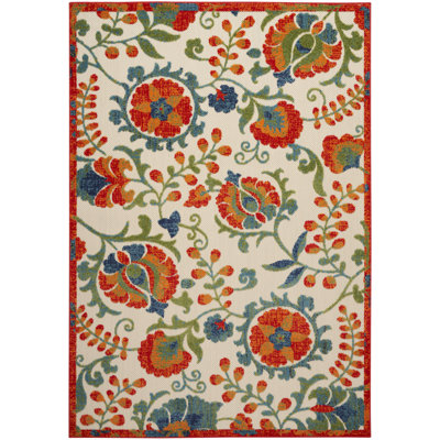 Tapis floral intérieur / extérieur Deka
