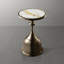 Table d'appoint en métal Cheryll avec plateau en marbre blanc et base en cloche