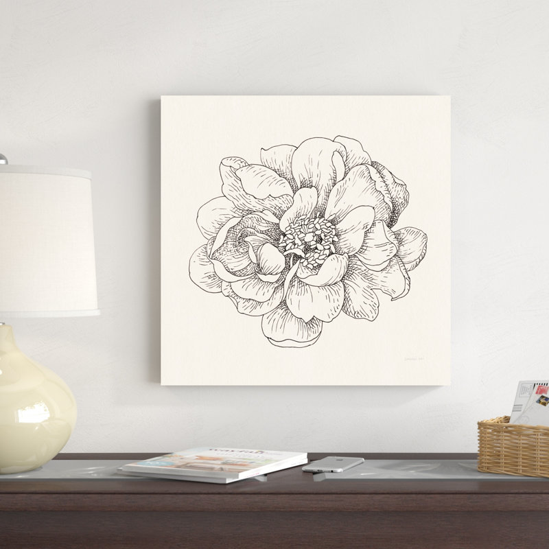 Stylo et encre florales IV, H 20 po x l 20 po
