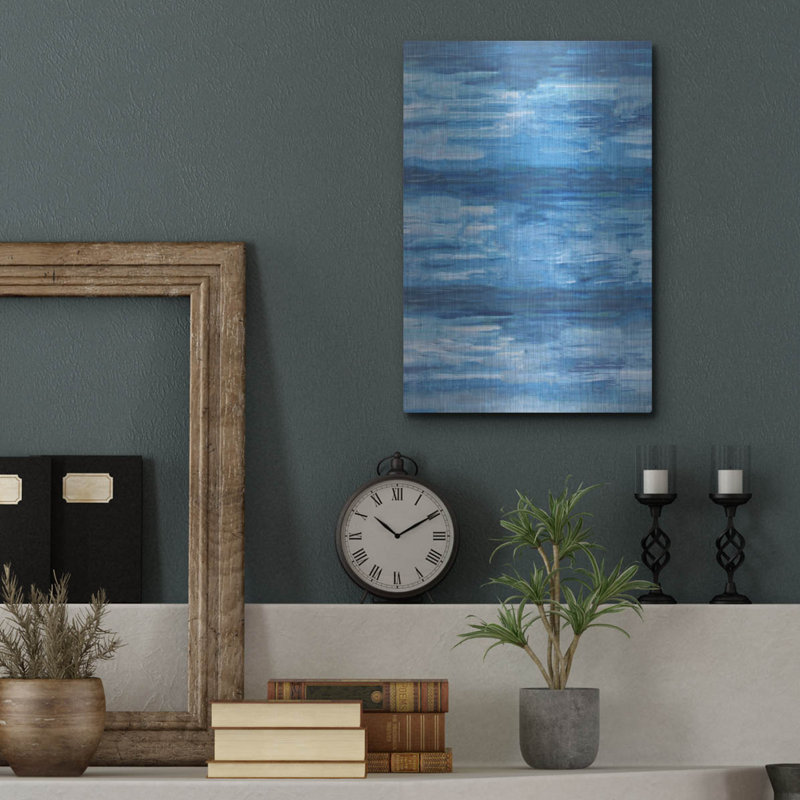 Ivy Bronx «Sapphire Abstract» par Marta Wiley, art mural en métal, H 16 po x l 12 po