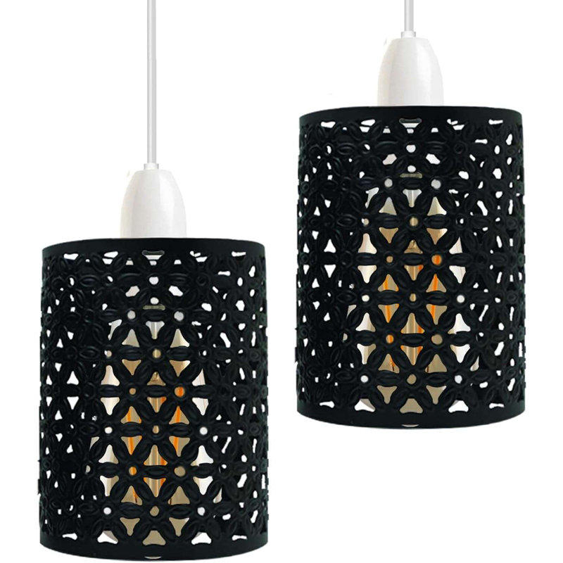 Arohi 13.5cm H Metal Drum Lamp Shade ( Screw On ), Black
