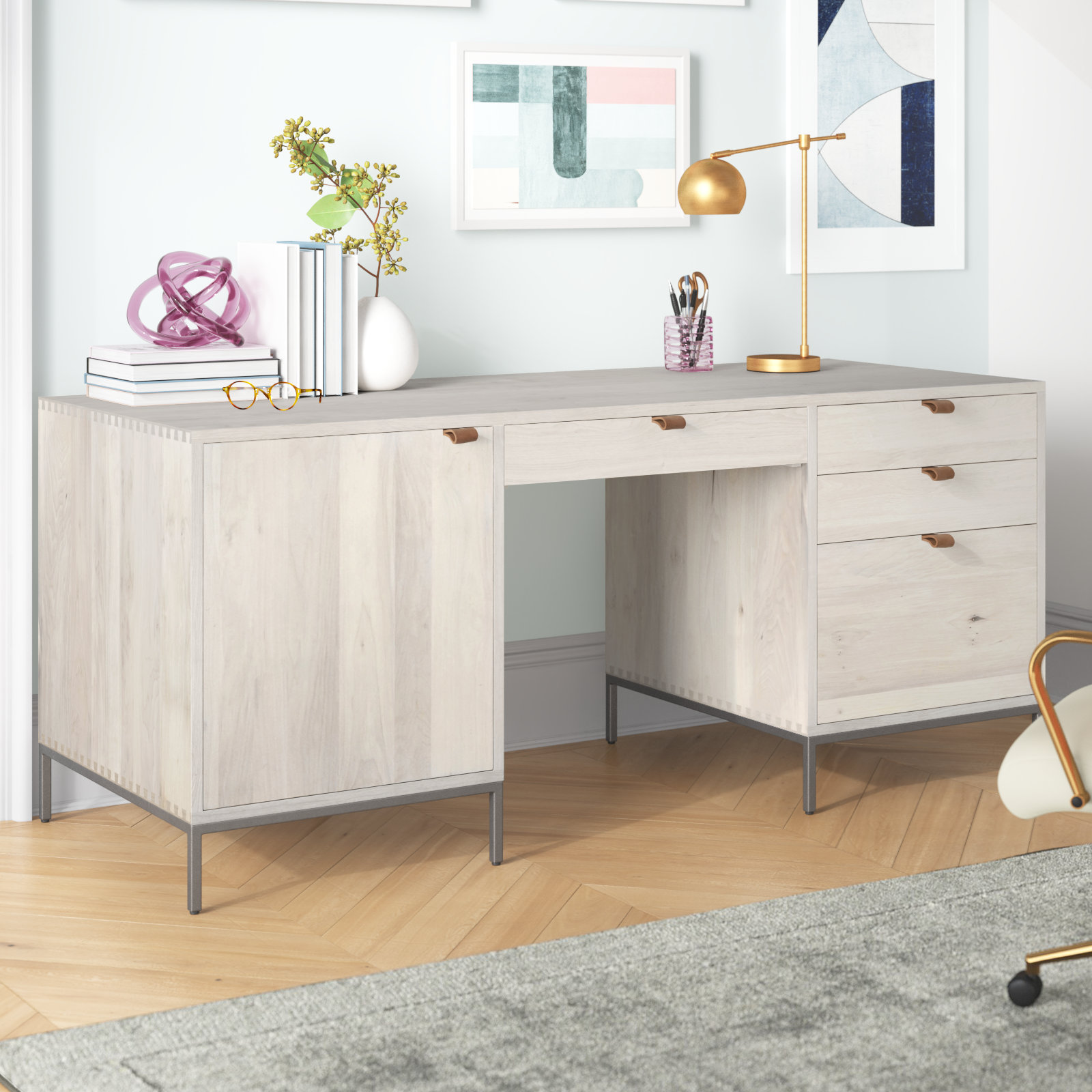 Loki Executive Desk, Dove Poplar