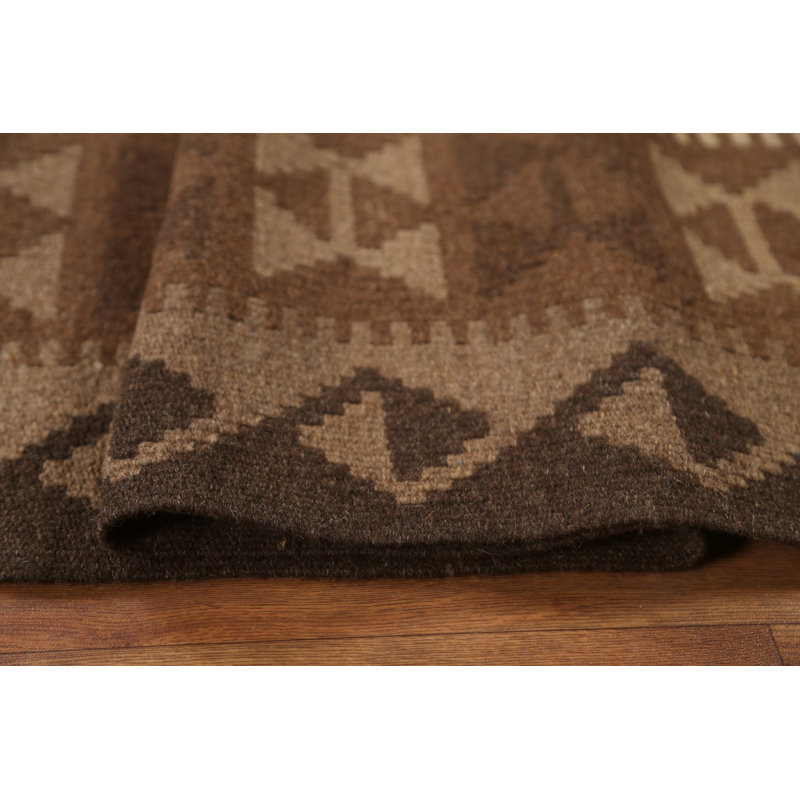 Brown Wool Kilim Oriental Area Rug 10