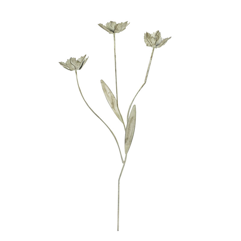 Tige de plante en métal blanc antique Arlmont & Co.