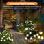 Ensemble de 2 lumières de jardin extérieures décoratives, 8 lumières de luciole solaires imperméables, fil de fer à haute flexibilité avec base d'ampoule robuste, conception d'ampoule ronde blanc chaud