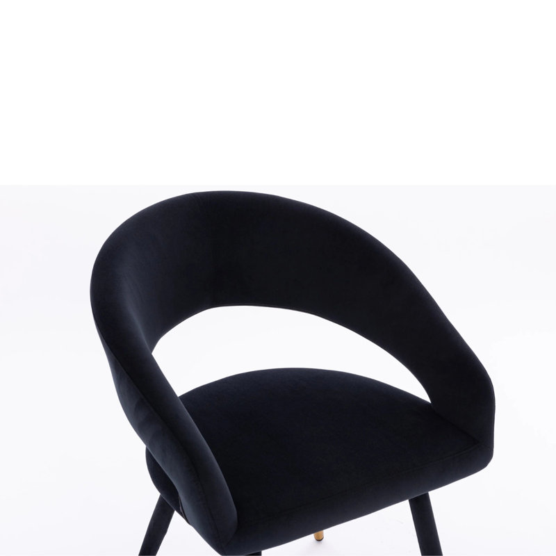 Chaise en velours Darius, Noir