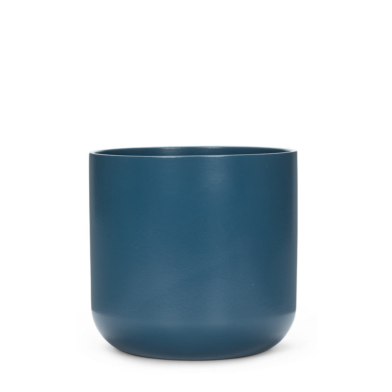 Cache pot en céramique, H 5 po x l 5 po x P 5 po, Bleu foncé