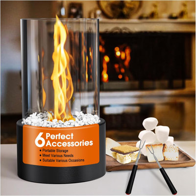Tabletop Fire Pit Bowl Mini Table Top Firepit Patio Decor for Women Portable Fireplace Indoor/Outdoor Smores Maker Rubbing Alcohol -  Wrought Studio™, A57061400F1F4CB887EC7E52D7891108
