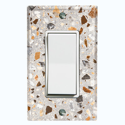 Rustic Stone Rock Design Pattern Image 1 - Gang Toggle Light Switch Standard Wall Plate