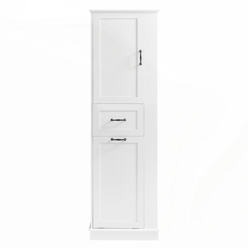 Bathroom Laundry Cabinet With Strong Storage, White