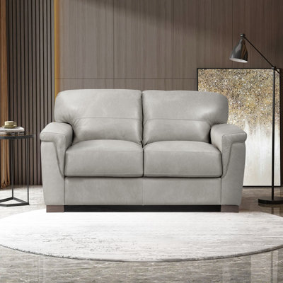 Bleeker Pearl Grey Loveseat with Tight Seat and Back Cushion
