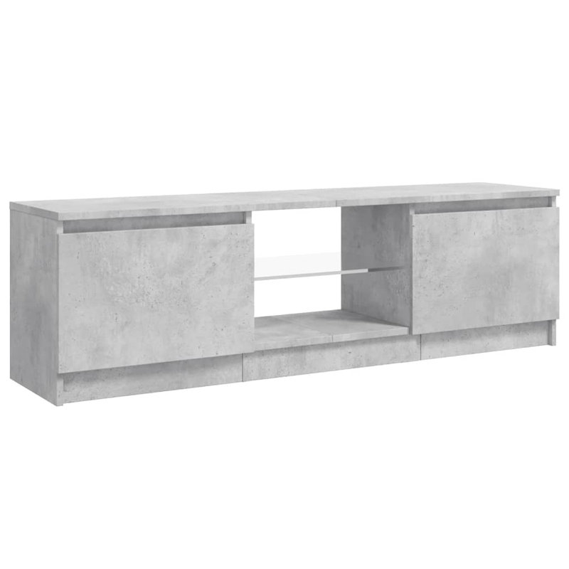 Labonte  TV Cabinet with LED Lights 120x30x35,5 cm, Concrete Grey, 35.5cm H x 120cm L x 30cm W