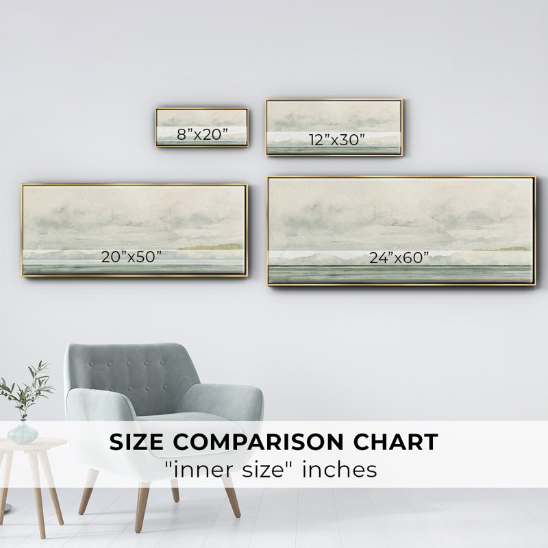 Riverside Views I- Framed Canvas, 8" H x 20" W