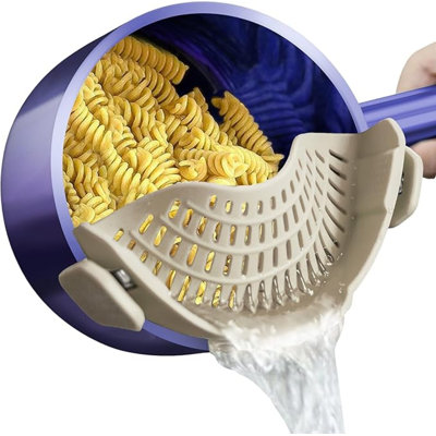 Clip On Strainer Silicone For All Pots And Pans, Pasta Strainer Clip On Food Strainer For Meat Vegetables Fruit Silicone Kitchen Colander