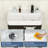 28 in. Rectangular Ceramic Console Bathroom Sink with Towel Rack, Washboard